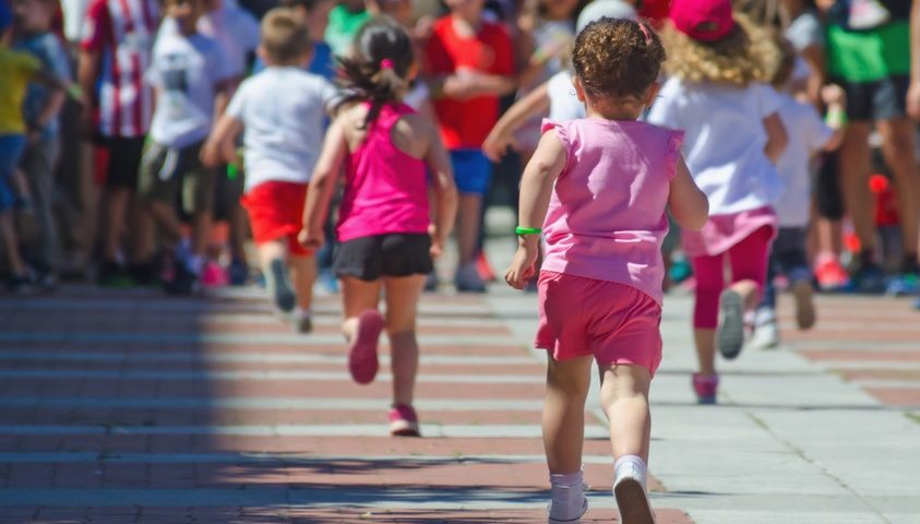 Boys And Girls Running